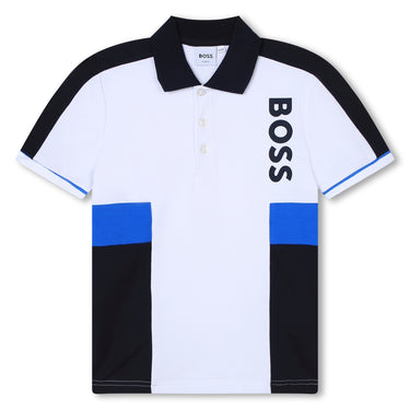 Polo BOSS blanca para niño y adolescente